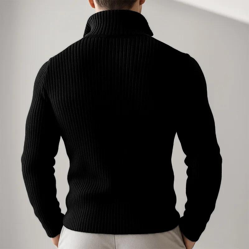 Nouvelle veste zippée en tricot pour homme automne/hiver, pull décontracté ample et confortable à co
