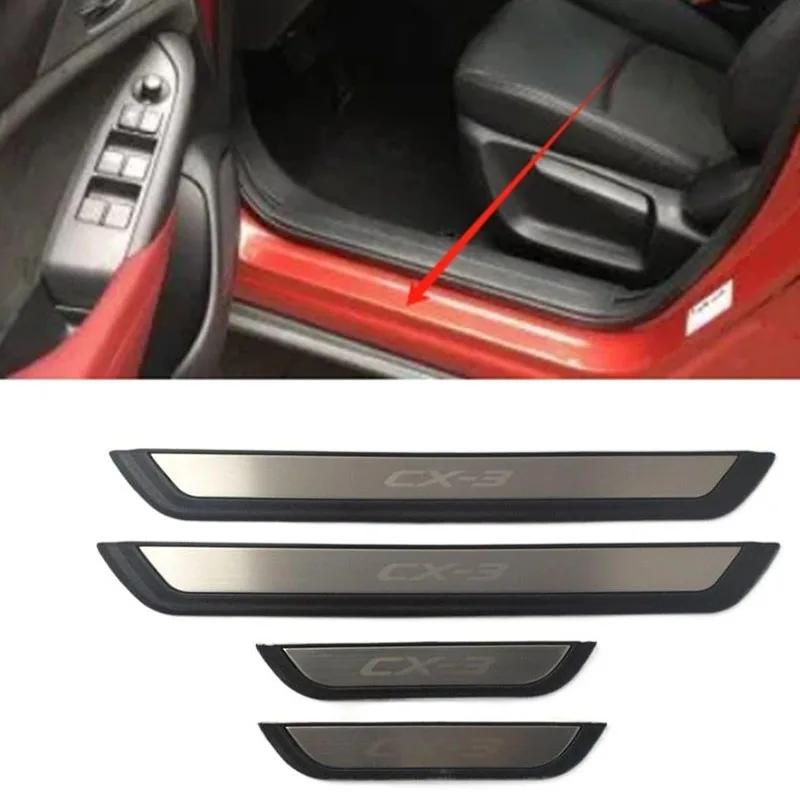 4 pièces/ensemble ABS acier inoxydable pour 2017-2022 Mazda CX-3 CX3 CX 3 Auto seuil de porte pédale