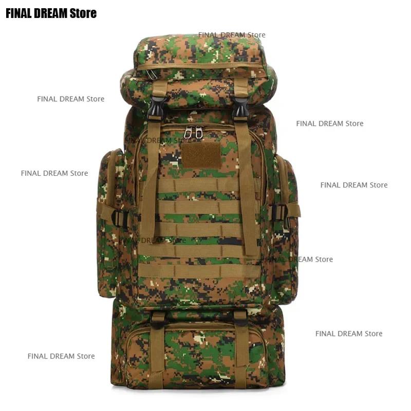 Grande capacité 80L imperméable Camouflage randonnée sac à dos décontracté tactique Sports de plein