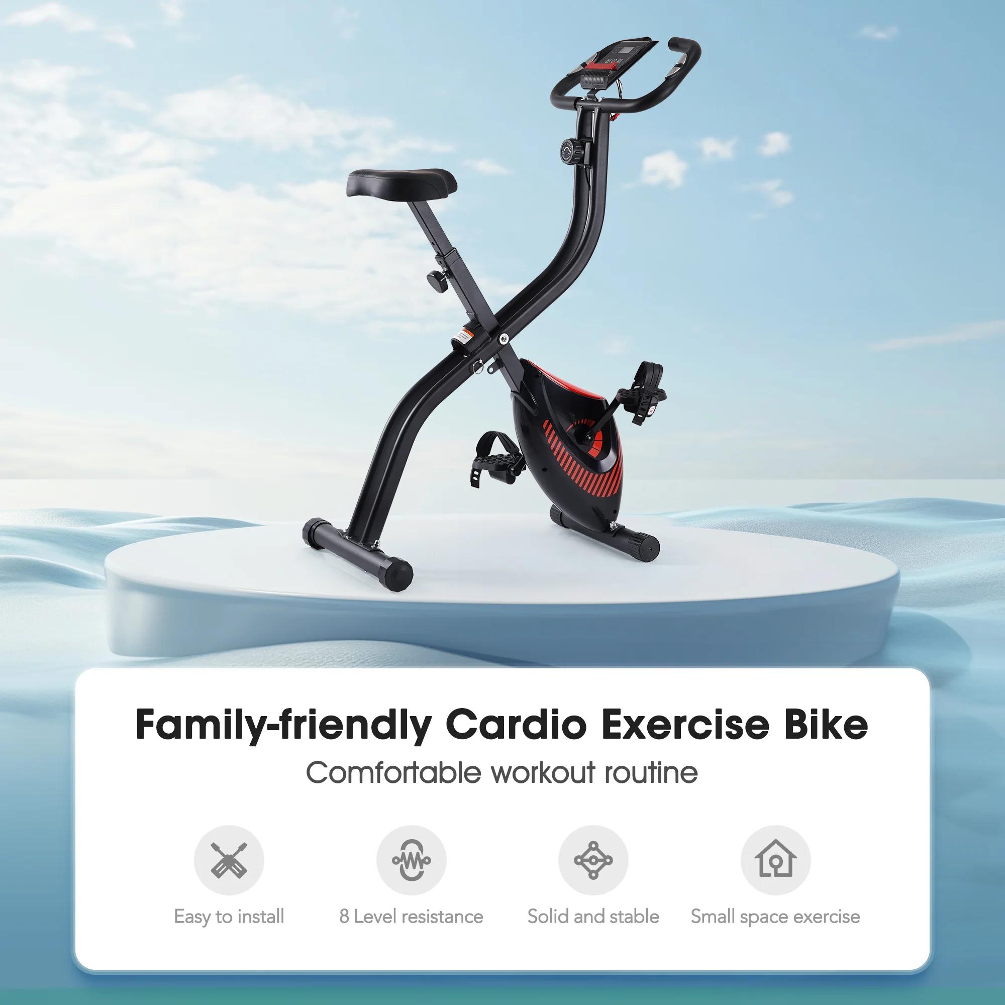 Vélo d'exercice pliant vélo stationnaire couché vélo d'exercice Machine maison avec moniteur LCD sup