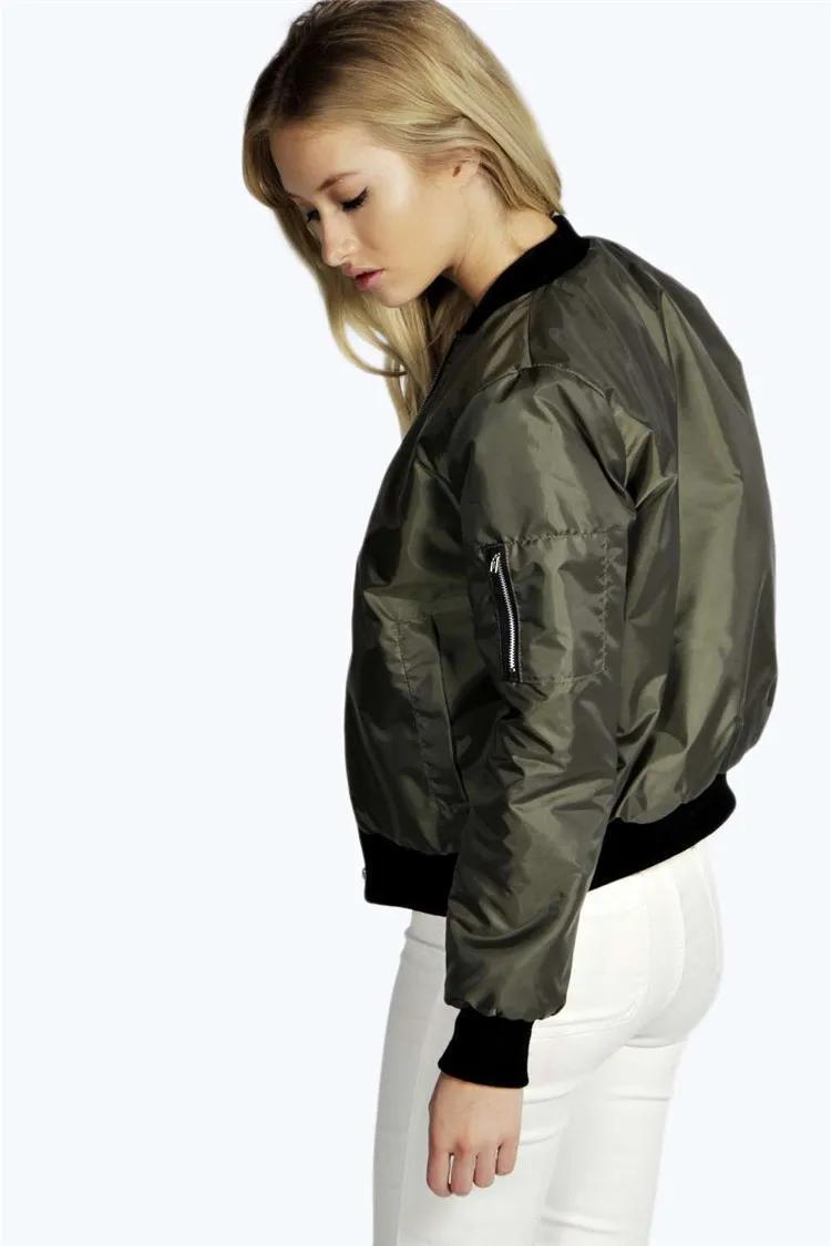 Automne nouvelles vestes courtes pour femmes Vintage haute rue col rond Bomber femme mode fermeture