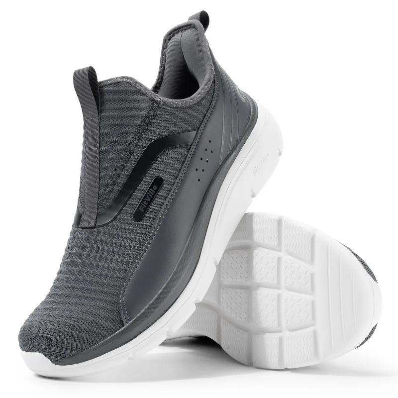 FitVille Chaussures de marche pour hommes à enfiler, coupe large, largeur extra large, haute résilie