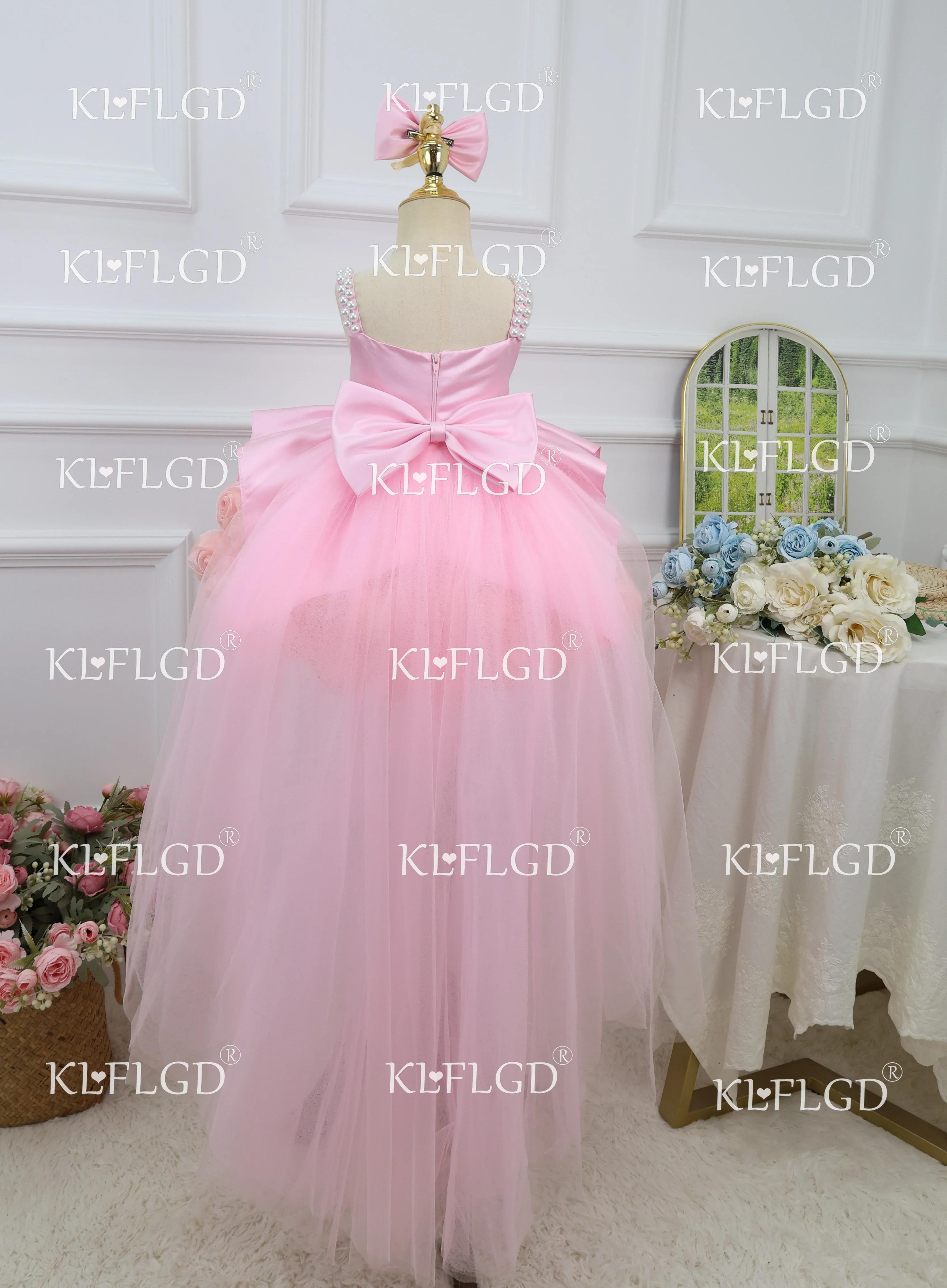 Robes de cérémonie pour petites filles, robe tutu rose, magnifique robe de soirée élégante, robe de