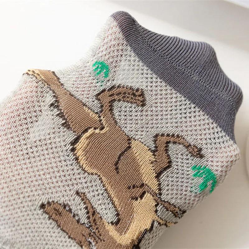 Chaussettes à motif de dinosaure pour garçon, confortables, respirantes, décontractées, douces, pour