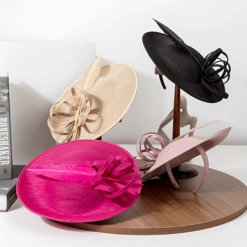 Marque qualité 2025 grandes plumes Fascinator bandeaux pour femmes printemps course de chevaux Cockt