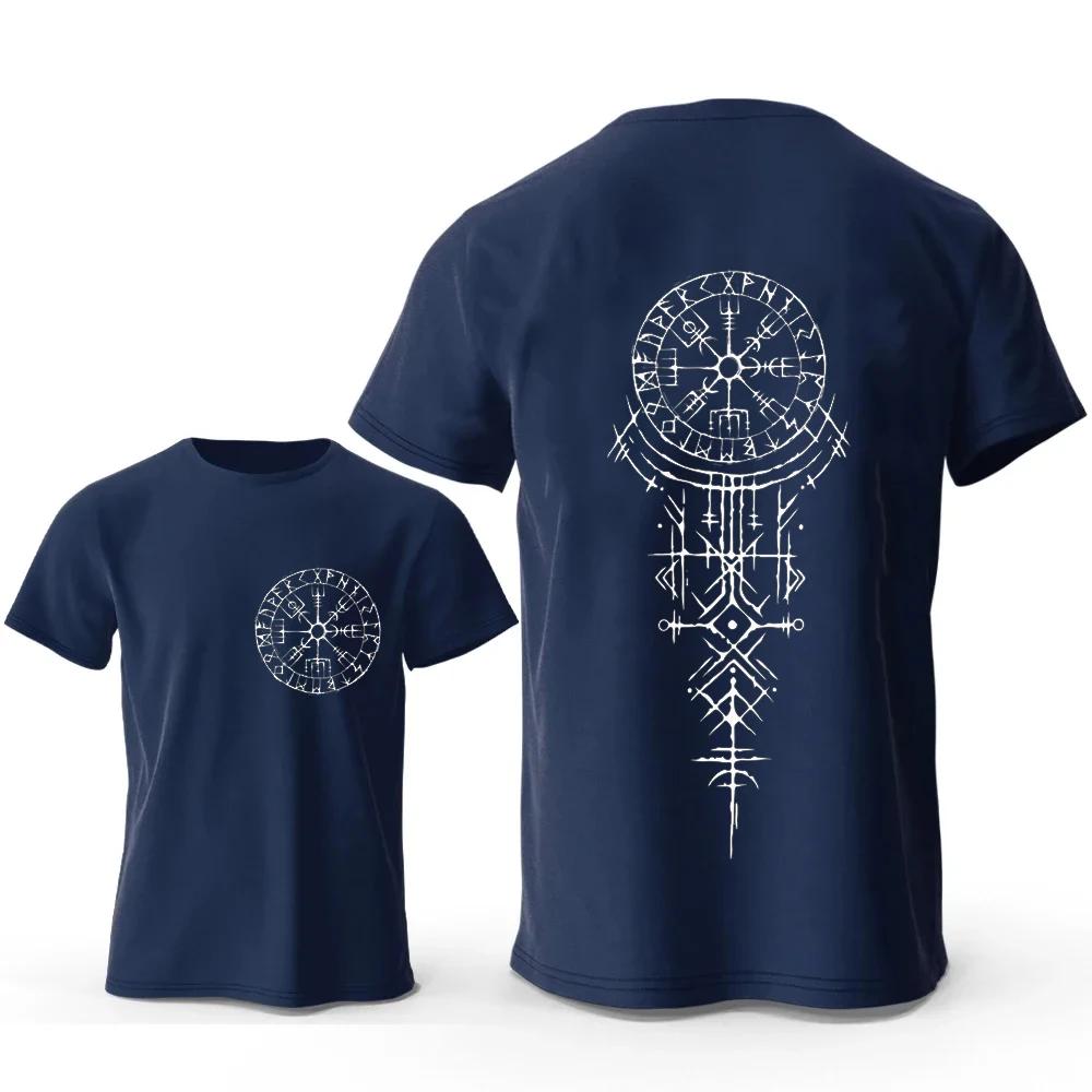 Viking runique boussole graphique T-shirts drôle voyage T-shirts à manches courtes hauts mode décont