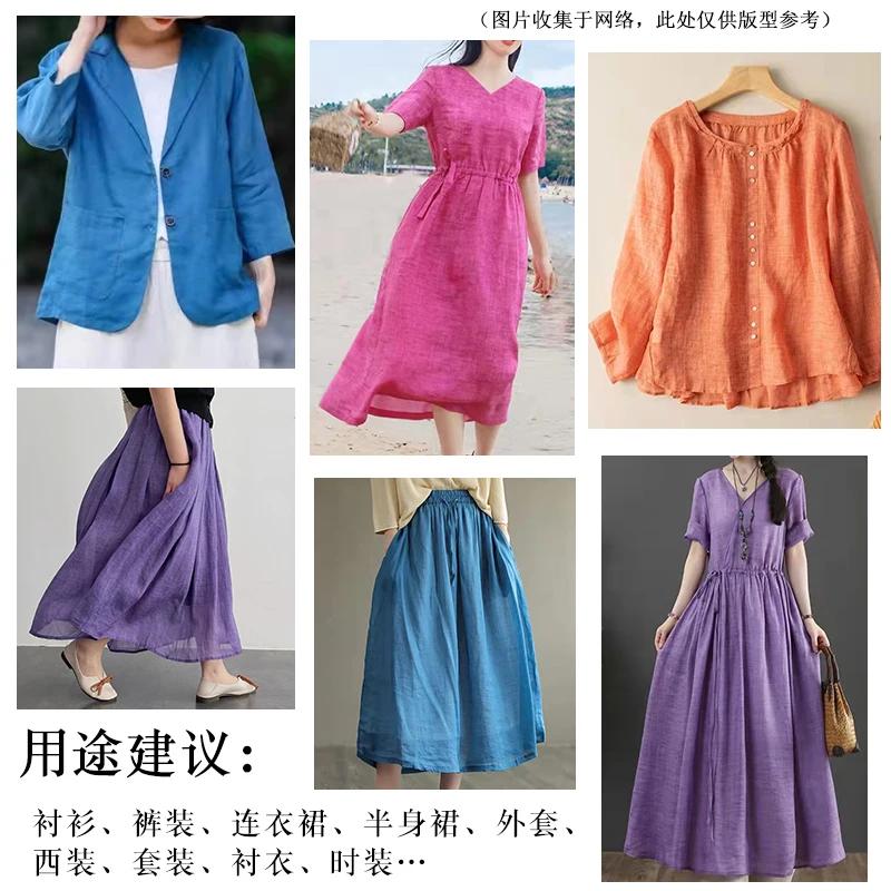 Tissu d'été léger de haute qualité en ramie teinte, pur lin pour chemises, pantalons, robes – Matéri