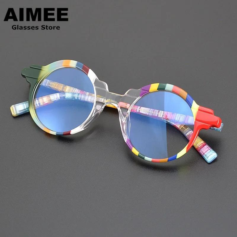 Lunettes en acétate faites à la main pour hommes et femmes, lunettes optiques de personnalité, lunet