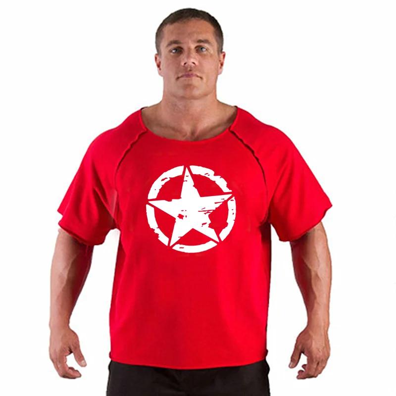 T-shirts pour hommes Fitness hommes chemise de musculation manches chauve-souris chemise de chiffon