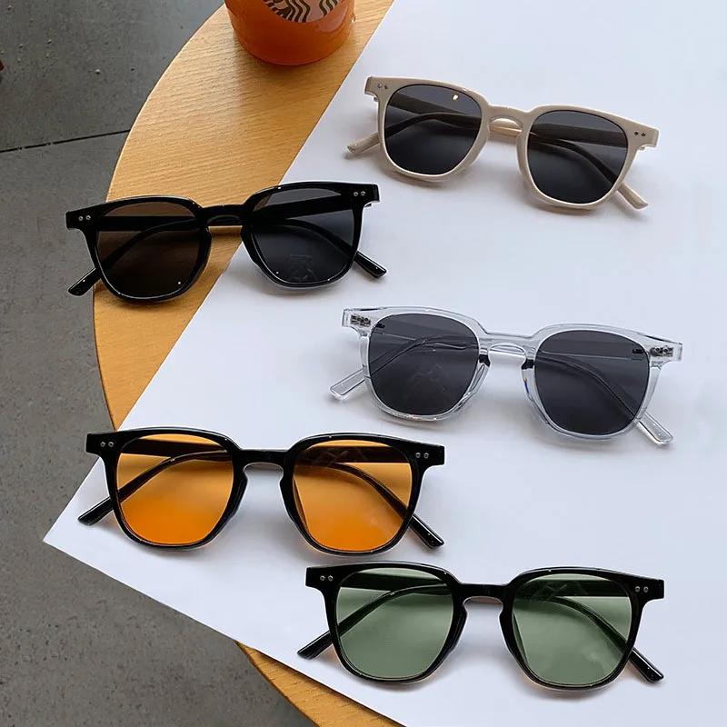 Nouvelles lunettes de soleil vintage de luxe pour femmes et hommes, montures carrées et petites rond