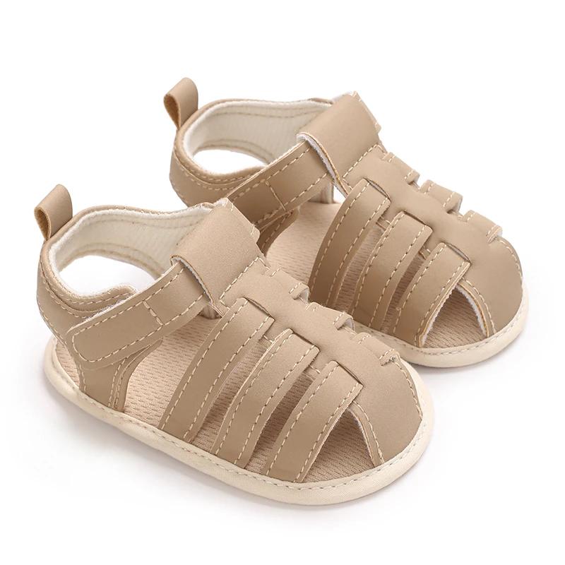 Sandales respirantes décontractées de couleur unie pour bébés garçons, légères et confortables, anti