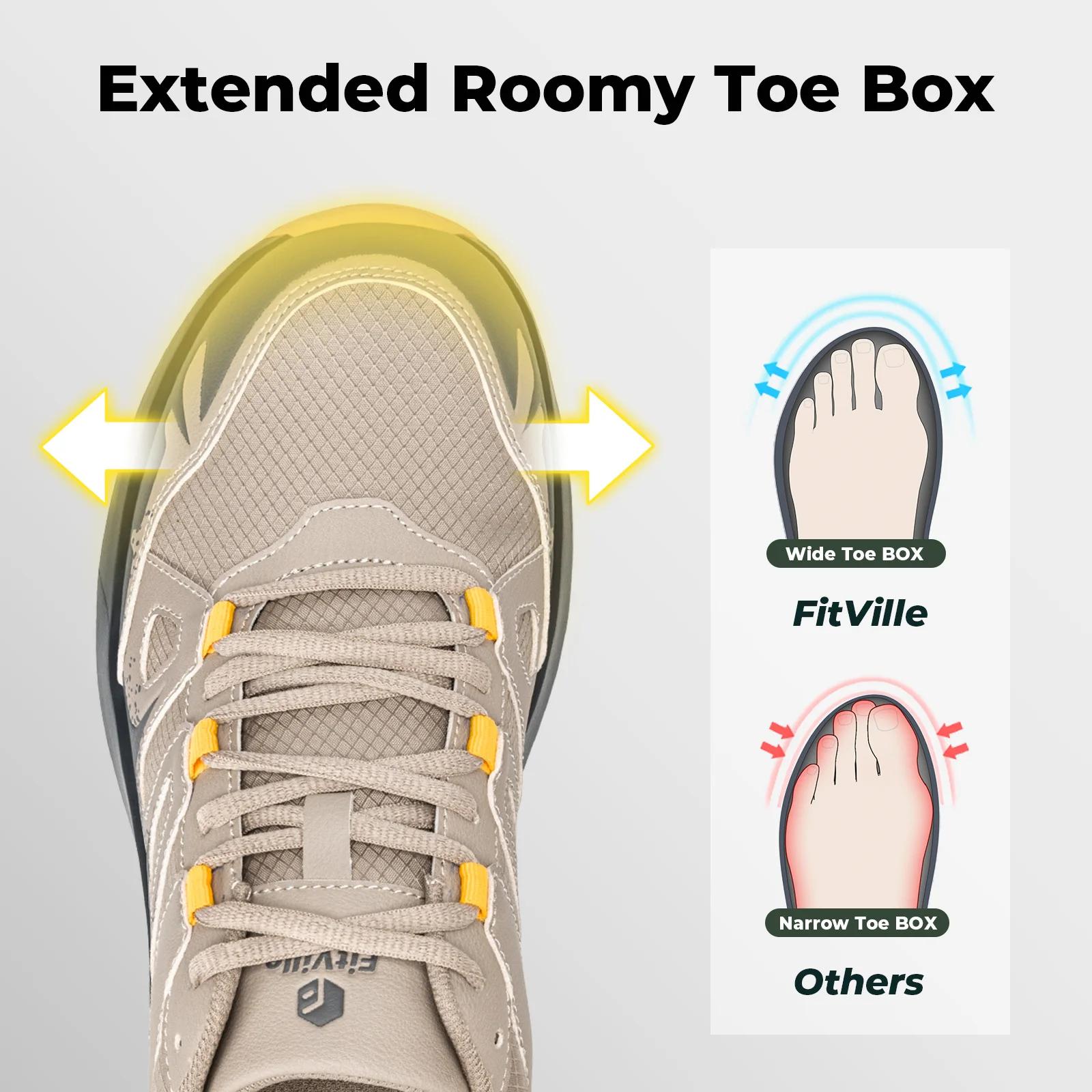Chaussures de randonnée Fittington imperméables pour hommes, baskets larges, amortissantes, pour la