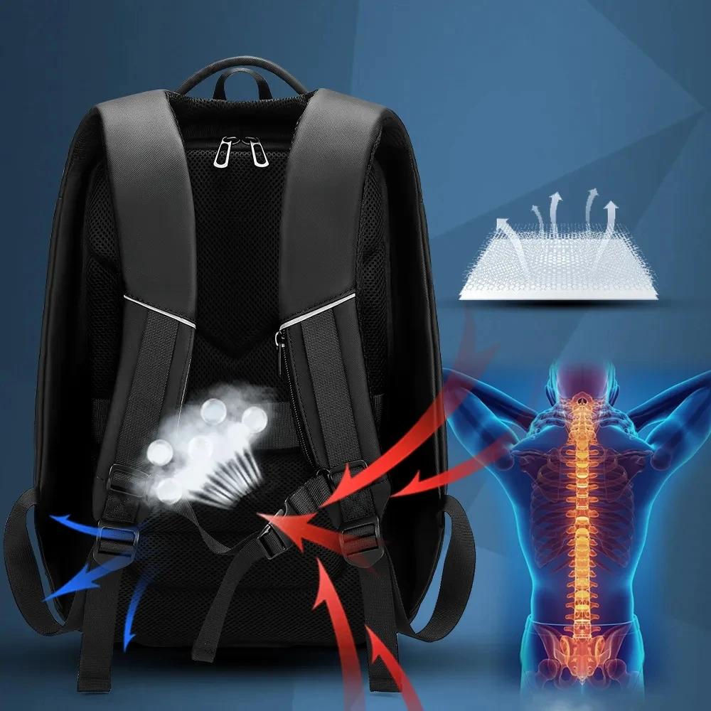 Sac à dos pour ordinateur portable de grande capacité pour hommes de 18 pouces, étanche, chargeur US