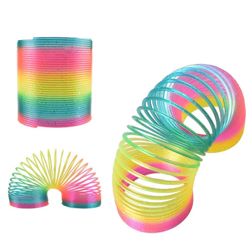 Jouets à rebond magique de couleur, jeux de société pour enfants, anneau magique Anti-stress, arc-en