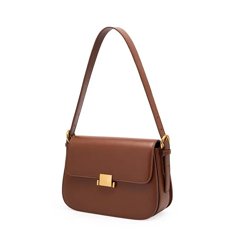 Sac à bandoulière en cuir véritable pour femme, sac à ati elles, sac messager pour femme, petit sac
