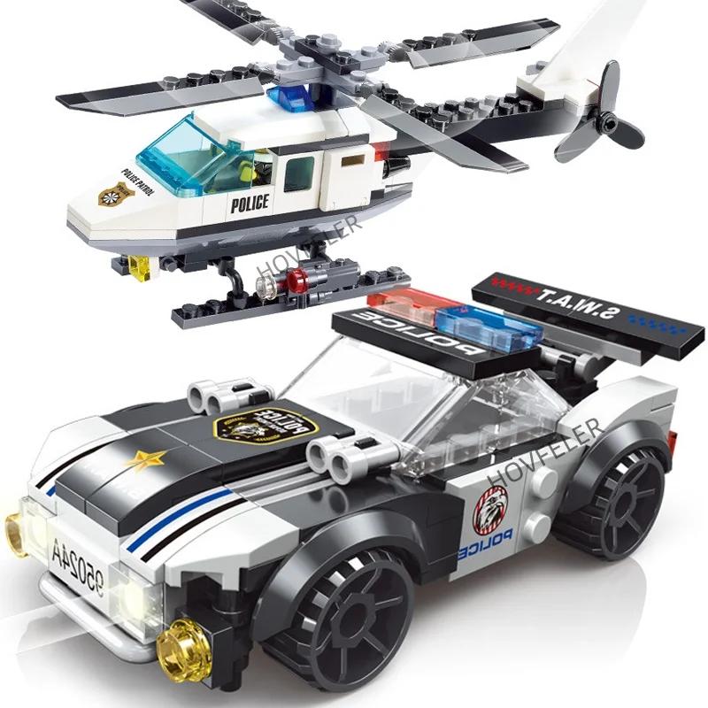 Super Police avion de ville hélicoptère à double Rotor voiture célèbre SWAT blocs de construction br
