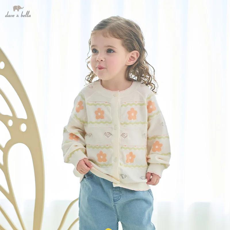 MACSpring-Cardigan en tricot floral pour filles, pull pour enfants, pull pour bébé, haut décontracté