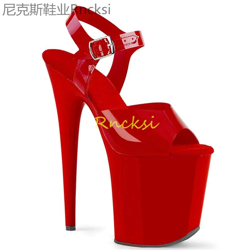 Sandales à talons hauts noirs pour femmes, à un bouton, à la mode, sexy, nouveau style d'été, 23cm