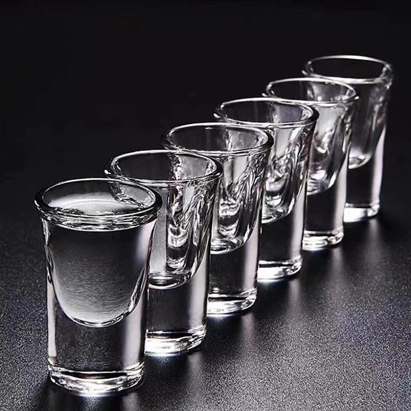 Ensemble de verres transparents de 15ml, 6 pièces, verre à liqueur à fond épais, tasses à balles, pe