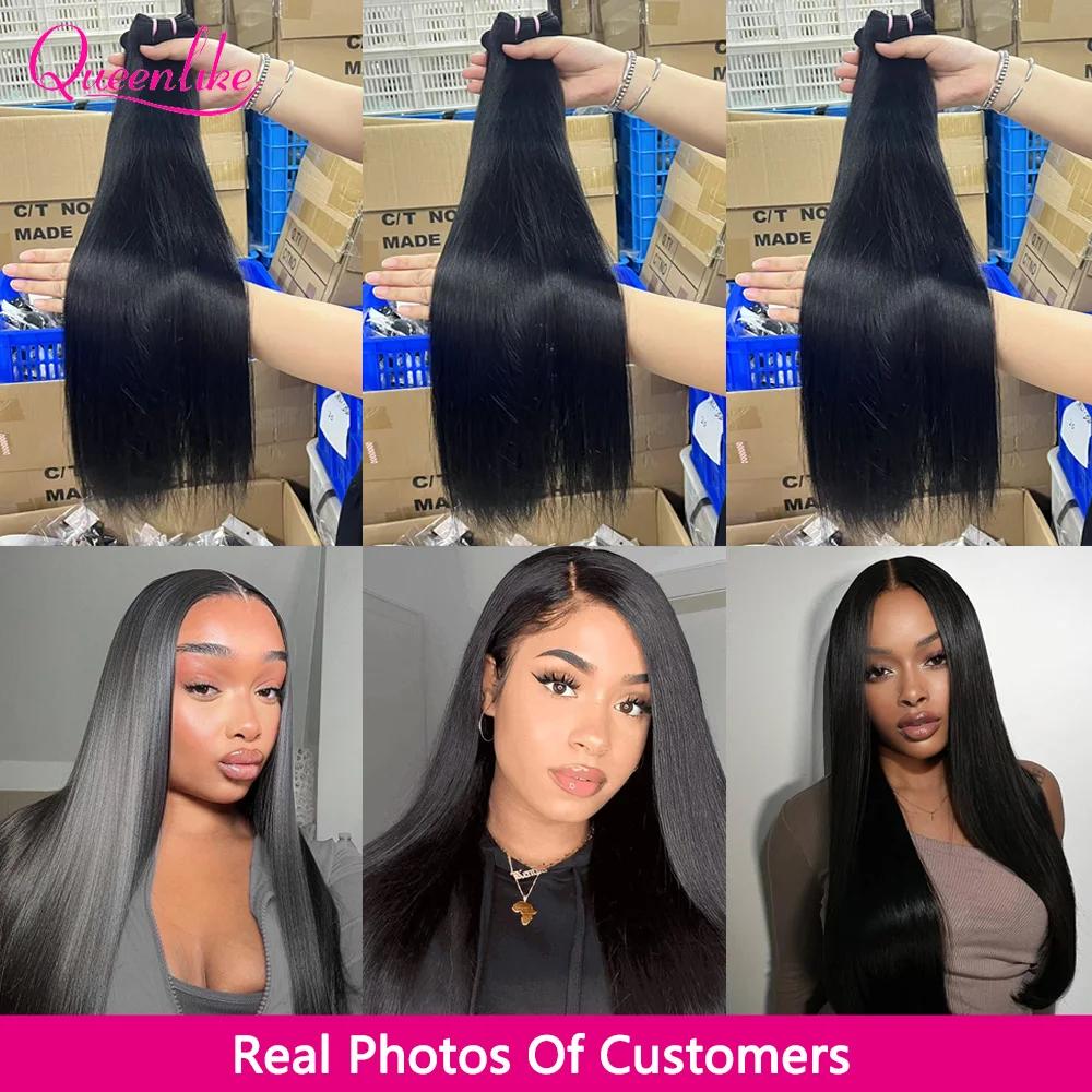 Mèches vietnamiennes lisses à Double tirage 15A, 24 pouces, 100% vrais cheveux humains, lots de 1/3