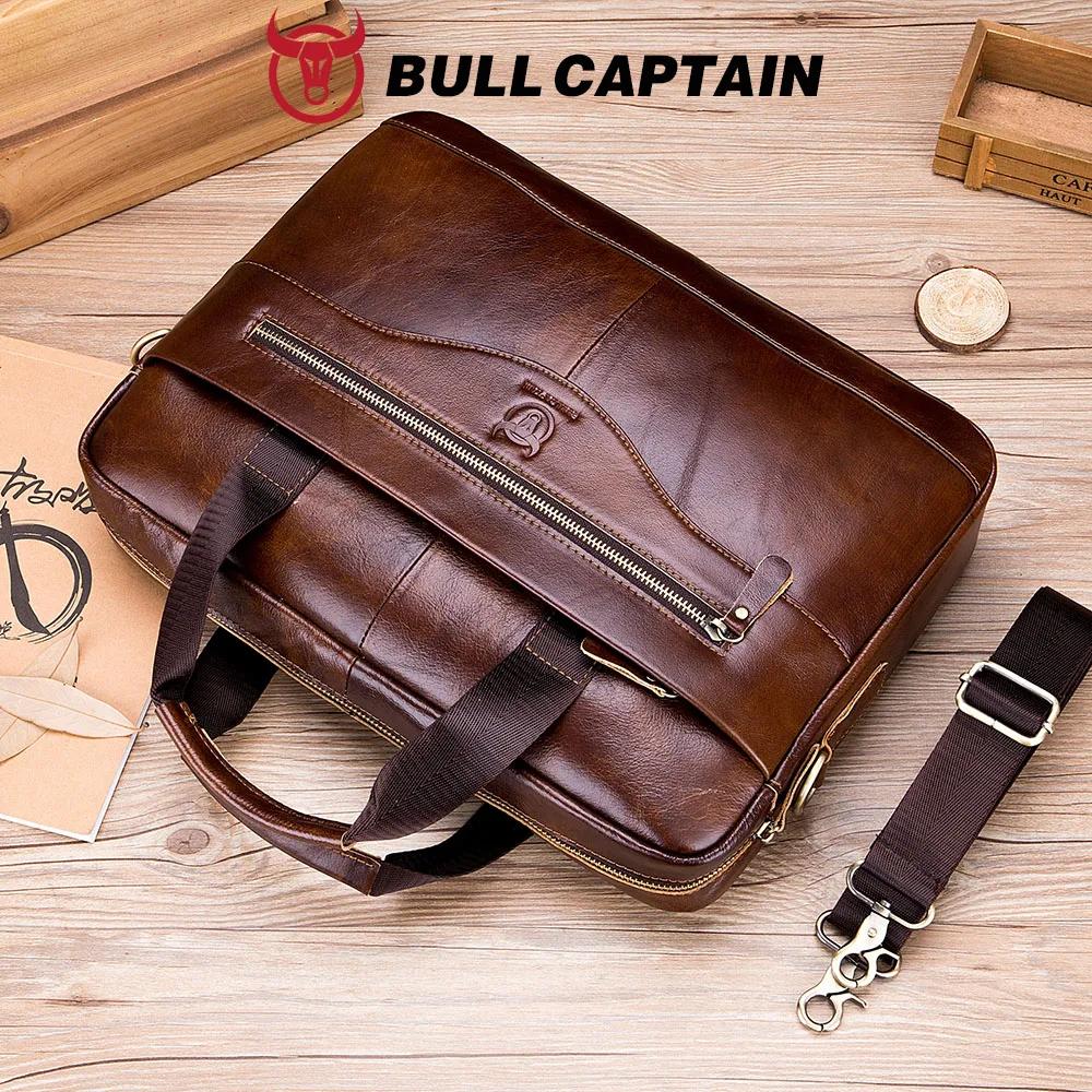 BULLCAPTAIN-Sac à Main en Cuir group pour Homme, Sacoche pour Bombes, Ordinateur Portable de 14 Pouc