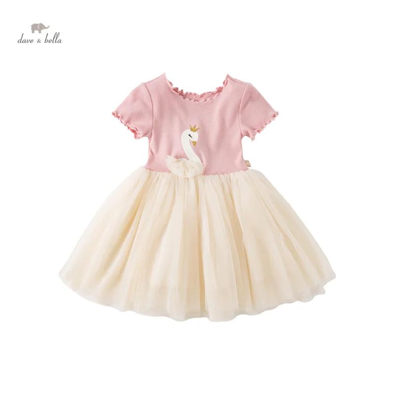 Robe pour fille Dave Bella, nouvelle robe de princesse pour bébé, en maille et dentelle, élégante et