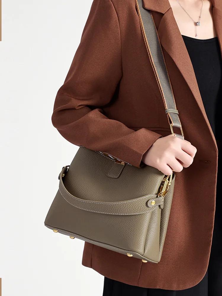 Sac à bandoulière 100% en cuir véritable pour femmes, sac à bandoulière d'été 2025, sac à main Desig