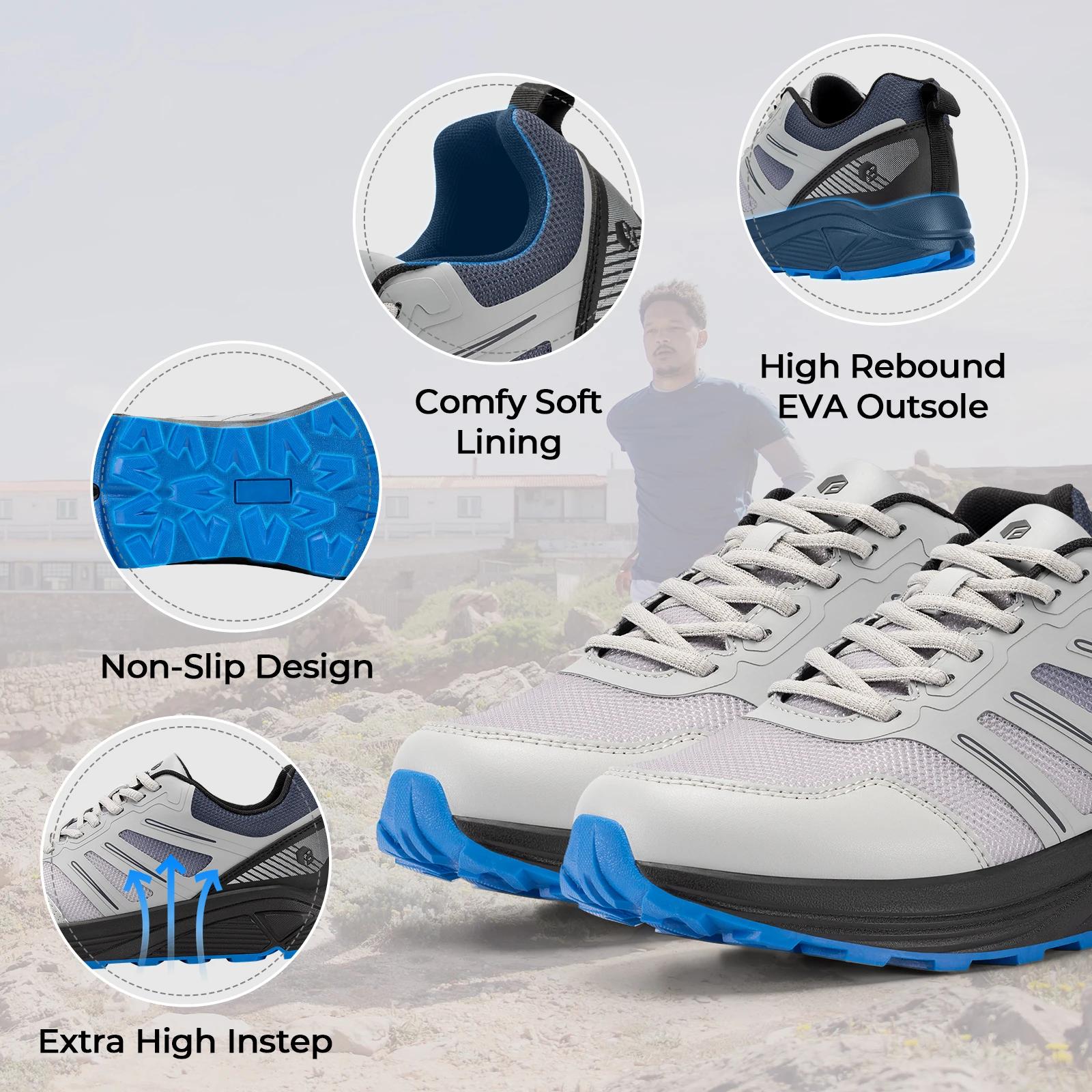 Chaussures de sport extra larges pour hommes Fittington, baskets amortissantes, chaussures de trail