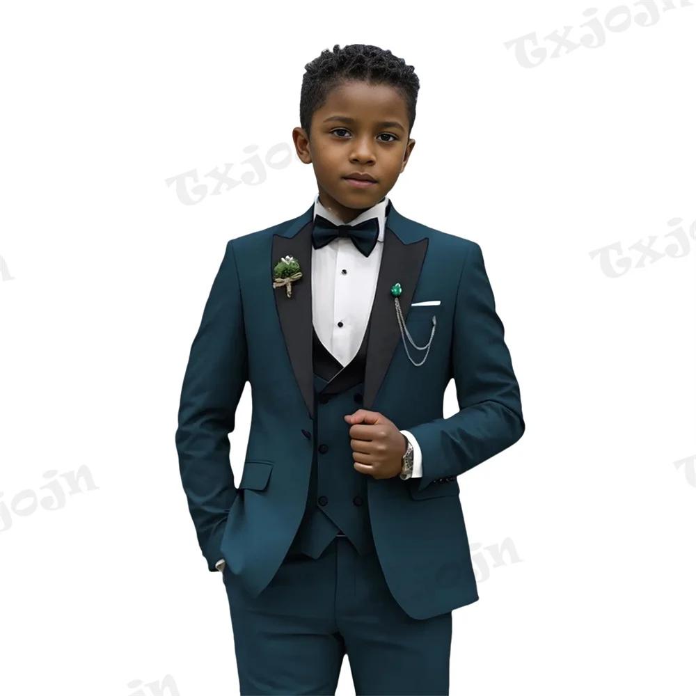 Costumes formels pour garçons, coupe cintrée, tenue porteur d'anneau, robe de mariée pour enfants, v