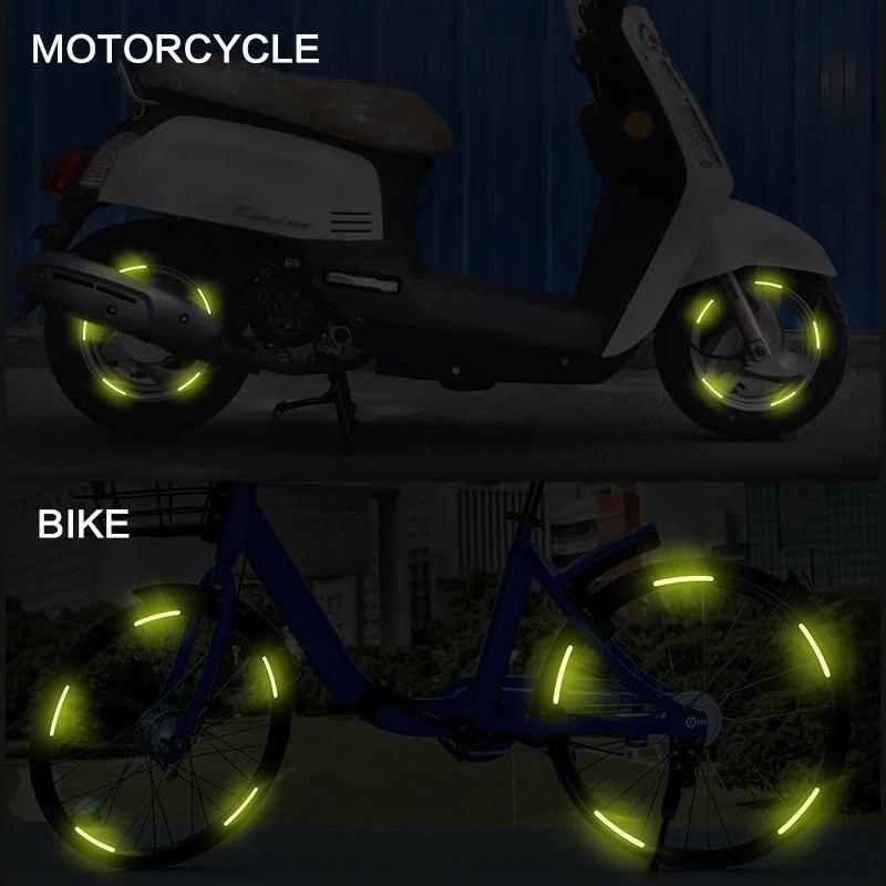 Autocollant réfléchissant pour moyeu de roue de voiture, 20 pièces, bandes réfléchissantes pour jant