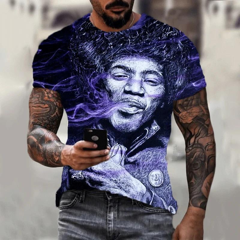 Nouveau Harajuku 3d T-shirt Bob Marley imprimé hommes à manches courtes été décontracté respirant su