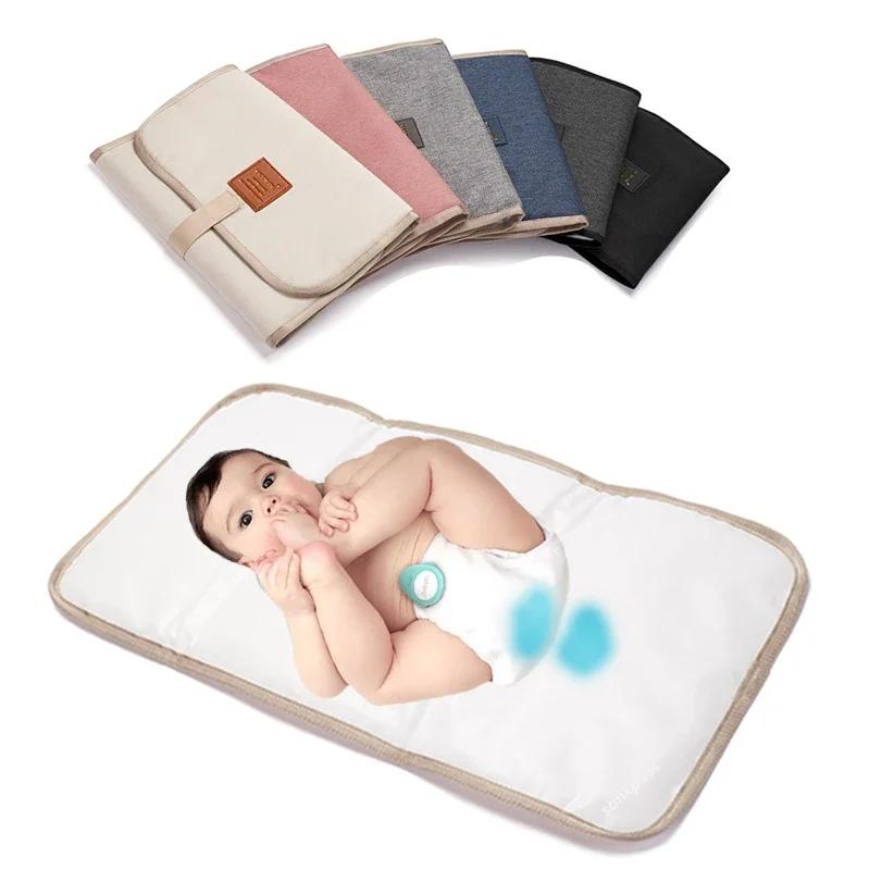 Tapis à langer Portable pliable et lavable pour bébé, Compact, pour voyage, imperméable, pour change