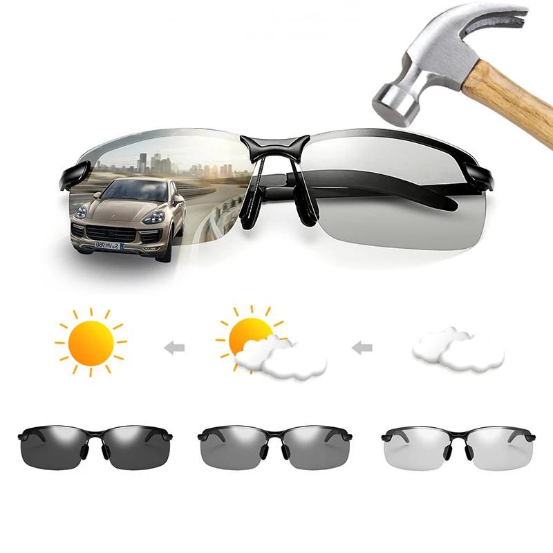 Lunettes de soleil polarisées classiques pour hommes, photochromiques, pour la conduite, changement