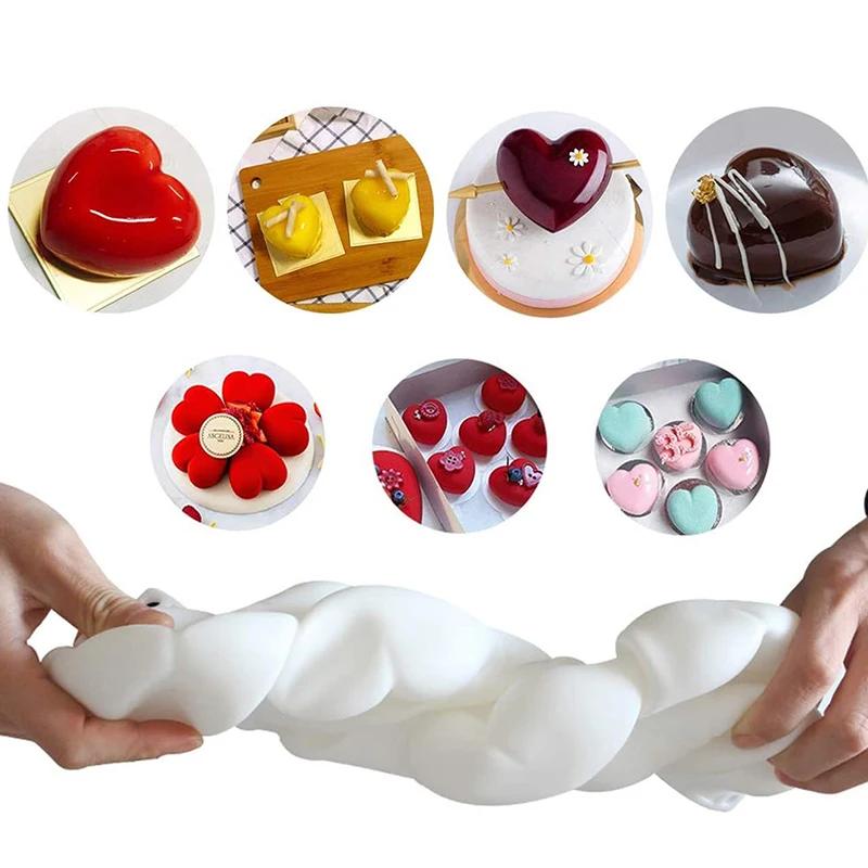 Moule de cuisson de gâteau Mousse 3D, cœur, cheesecake, Dessert, diamant, framboise, Silicone, bougi