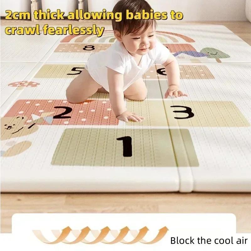 Tapis de jeu bébé pliable imperméable - Mousse réversible Playvirus pour sol nourrisson tout-petit
