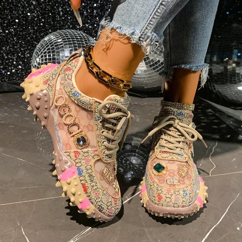Baskets d'été pour femmes antidérapantes et respirantes, chaussures de sport en maille de créateur,