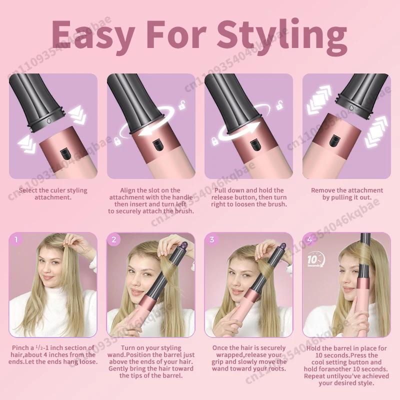 Sèche-cheveux multi-styles 6-en-1 Sencicimen avec brosse ionique négative pour coiffage automatique
