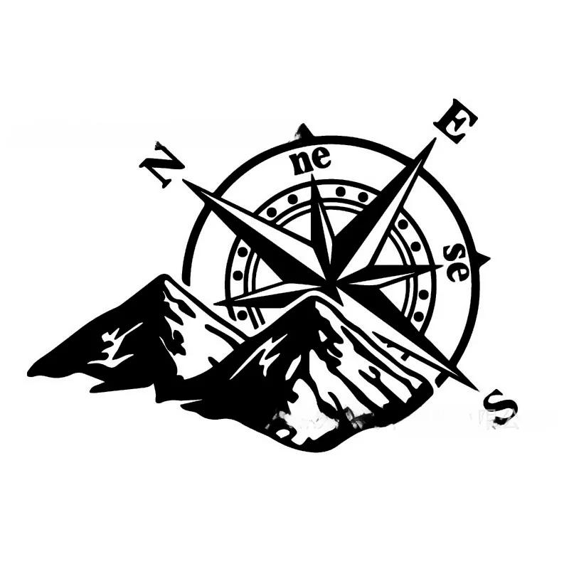 Autocollant boussole de montagne pour voiture, mode chaude, Style sportif d'aventure, décoration de