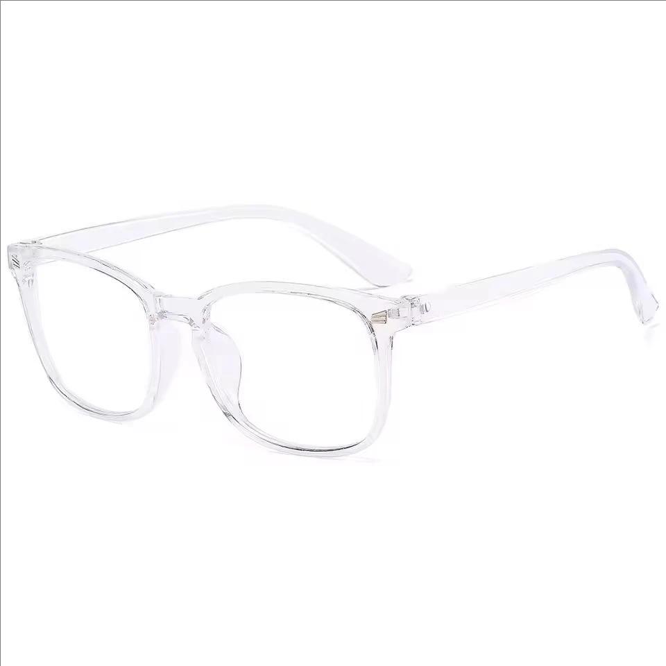 Lunettes à lentilles transparentes carrées minimalistes, barrière de lumière bleue, adaptées à un us