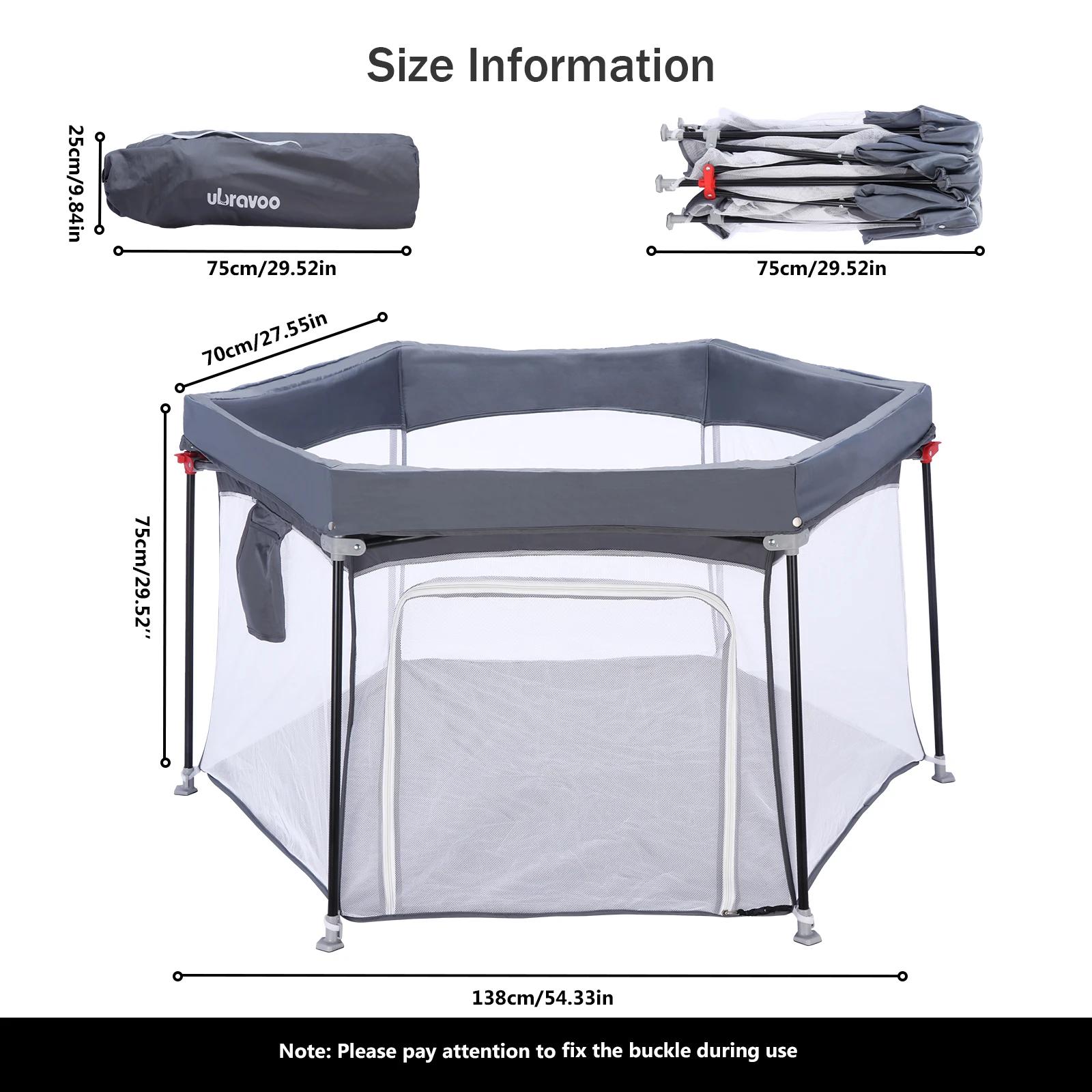 Parc pour bébé pliable hexagonal robuste, parc de jeu de sécurité pour les tout-petits, maille douce