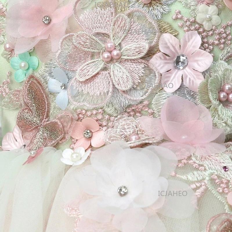 Robe de Princesse Lolita 2026 pour Enfants, Tenue de Cérémonie Formelle avec Appliques Florales 3D,