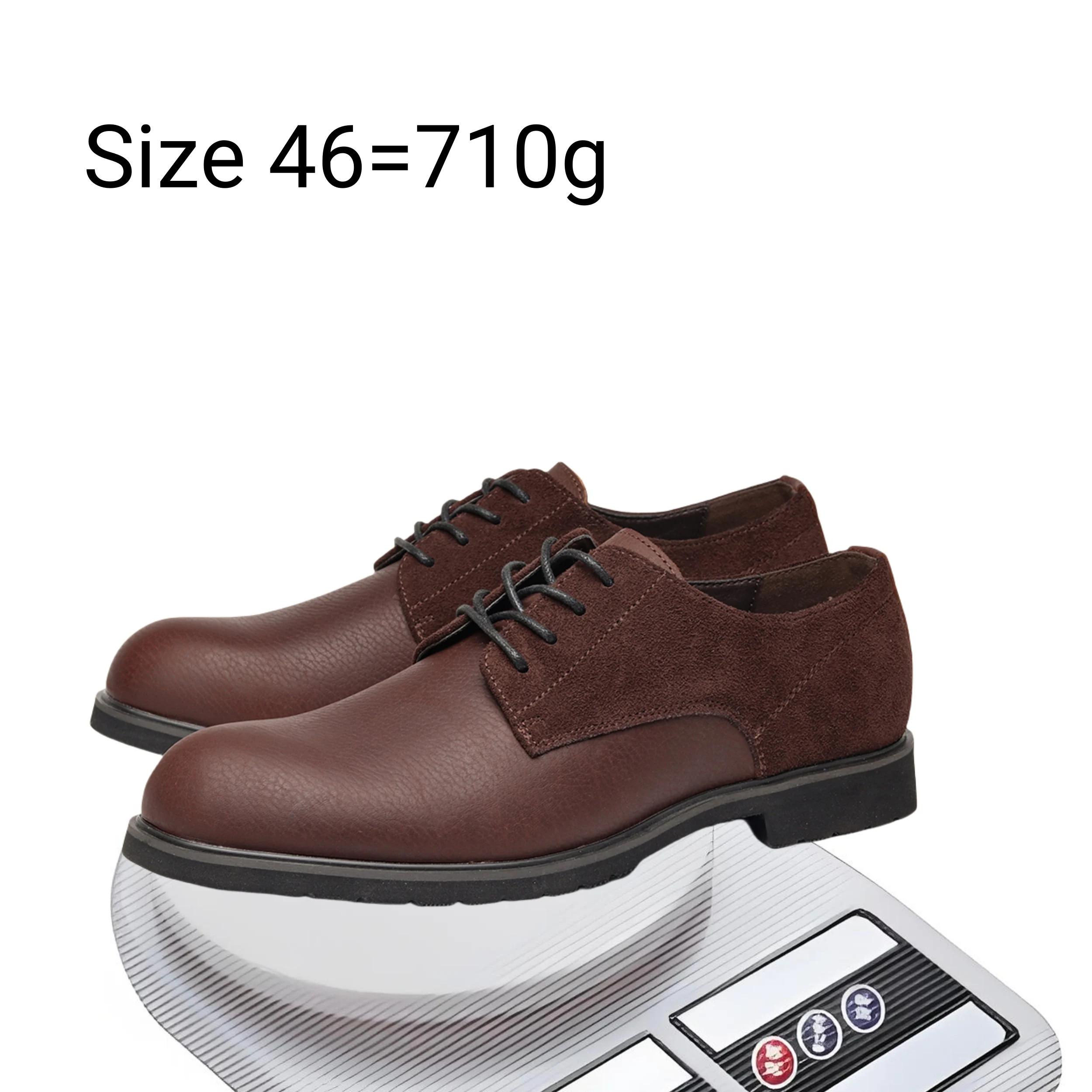 Chaussures Derby en cuir véritable pour hommes, chaussures décontractées à semelle épaisse pour homm