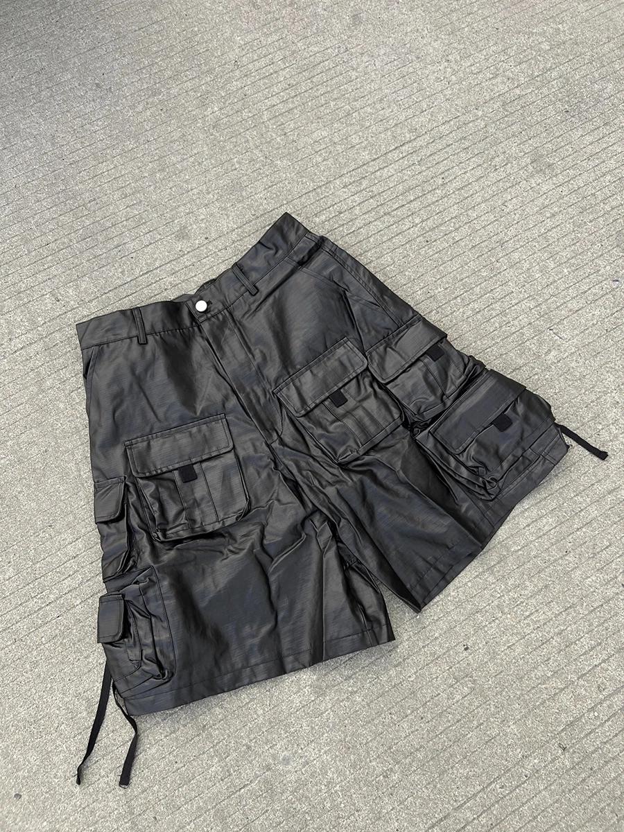 Mauroicardi printemps été Cool dur imperméable noir Shorts pour hommes avec de nombreuses poches amé