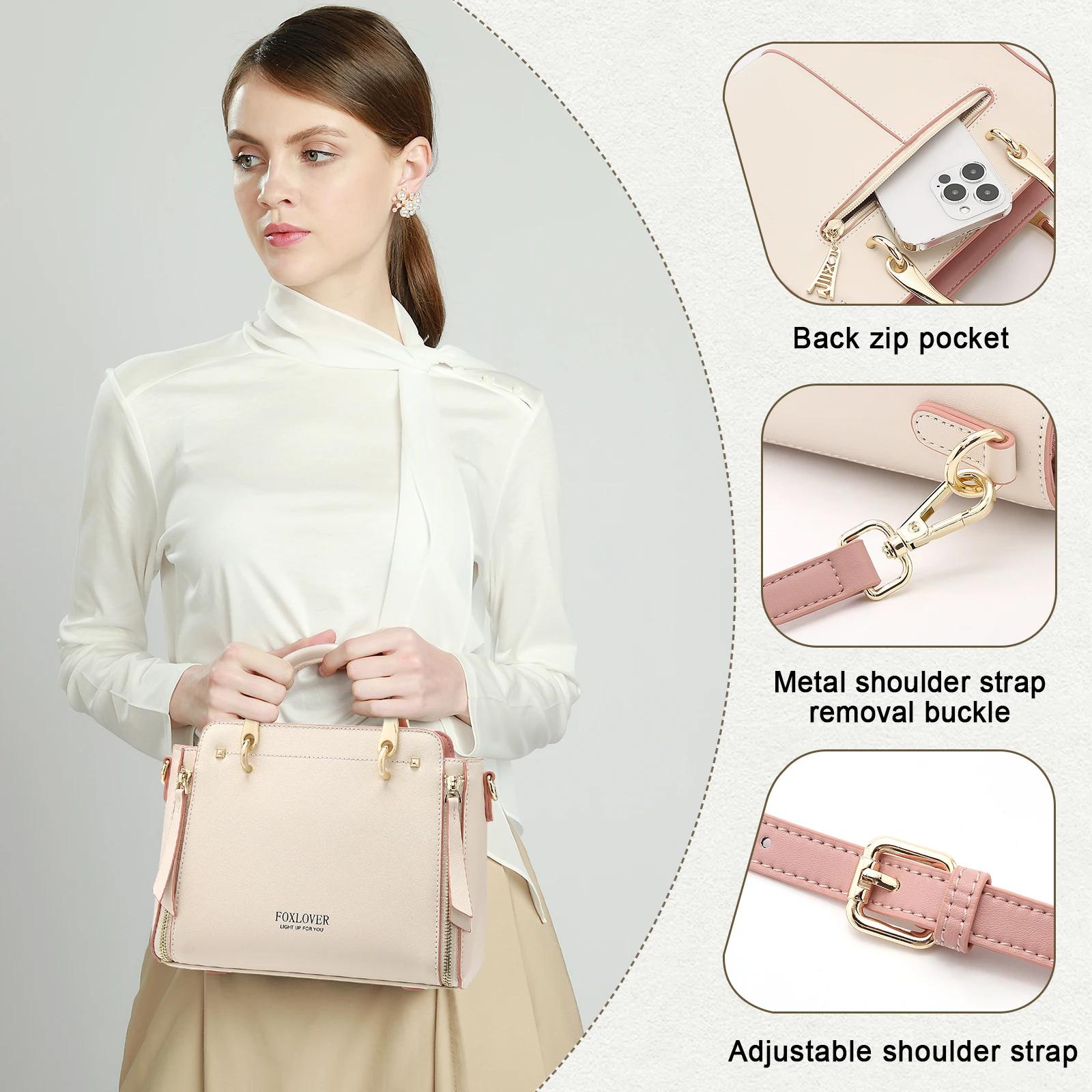 Sac à bandoulière en cuir croûte FOXER pour femme, sac à main élégant, nouveau sac fourre-tout grand