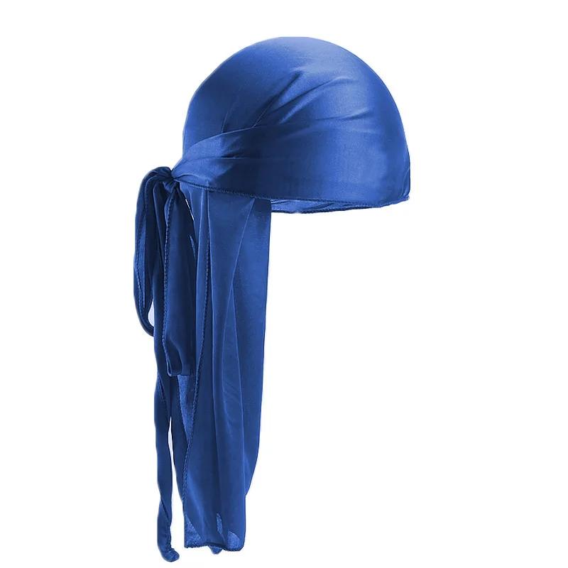 Chapeau de Pirate Durag à longue queue soyeuse unisexe, Turban à la mode, casquette Bandana pour fem