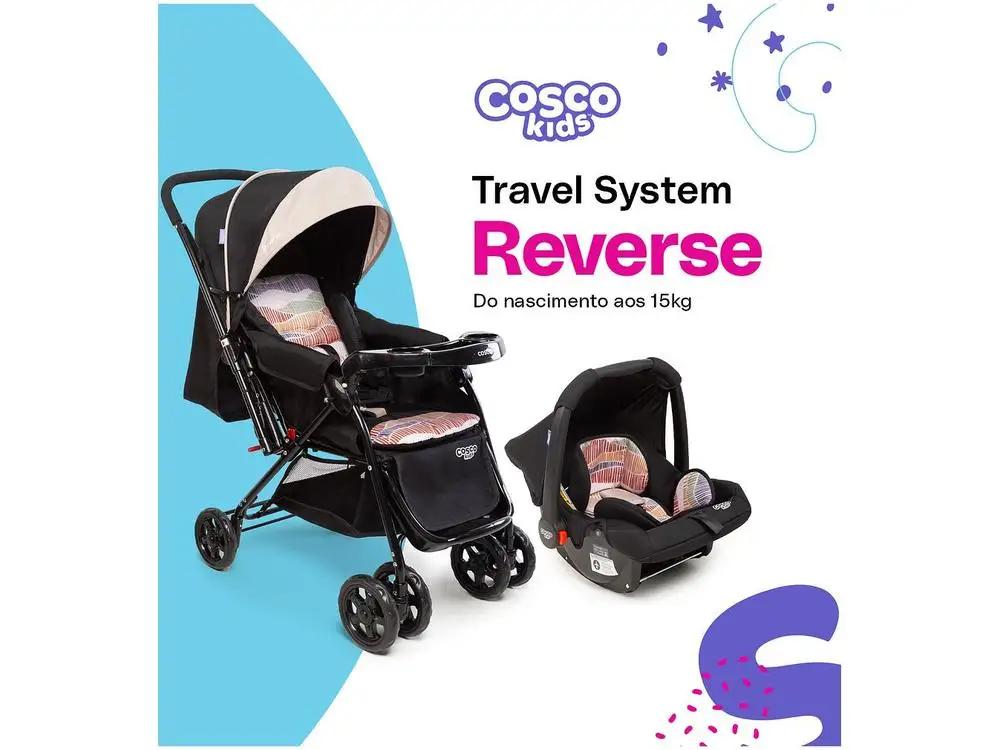 Poussette Confortable pour Bébé de 0 à 15kg, Système de Voyage Cosco pour Enfant, Paupières, 4 Roues
