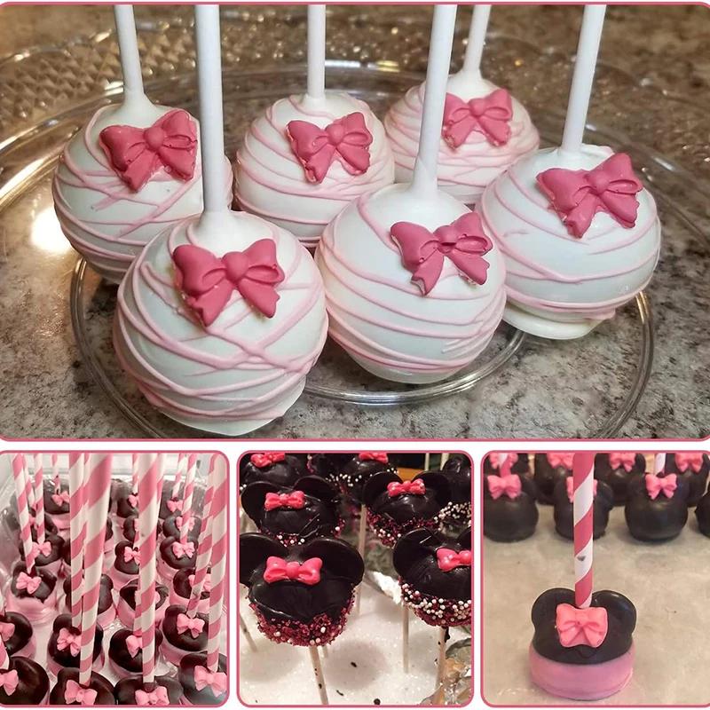 Mini nœuds en Silicone, moules à Fondant, bonbons, gâteaux au chocolat, accessoires Pop, Cakepop, dé