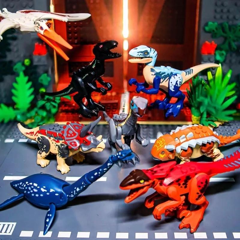 Cool dinosaures jurassiques monde Velociraptor Triceratops Indominus t-rex modèle assembler des bloc
