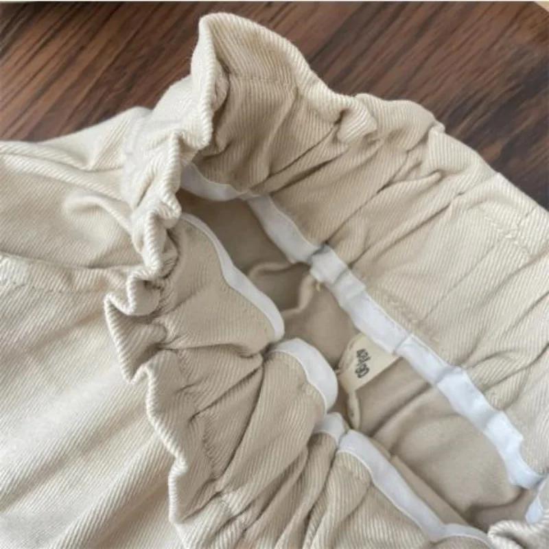 Pantalons décontractés pour enfants, 2-6T, en coton, avec broderie de fleurs, taille élastique, pour