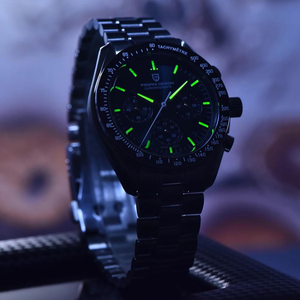 PAGANI DESIGN 2026 nouvelle lune montres pour hommes montre à Quartz de luxe pour hommes VK63 chrono